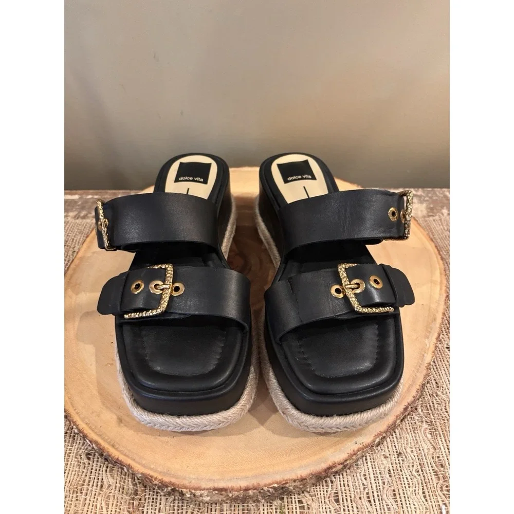 Dolce Vita Canyon Women's‎ Sandals Black Leather XL